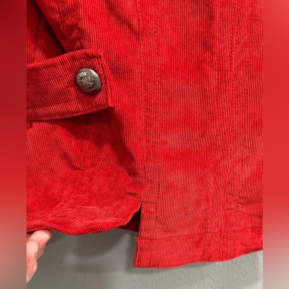 LAL Live a Little | Women’s Red Corduroy Blazer Classic Boho Style, Size PM - Picture 9 of 16